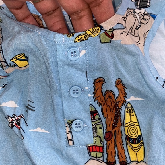 STAR WARS Baby Matching Sleeveless Romper Size 3-6 Months - Picture 10 of 10